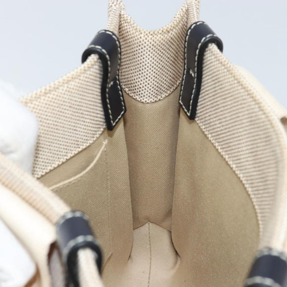Chloe Woody Mini Hand Bag Canvas Beige Auth bs33627