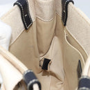 Chloe Woody Mini Hand Bag Canvas Beige Auth bs33627-22