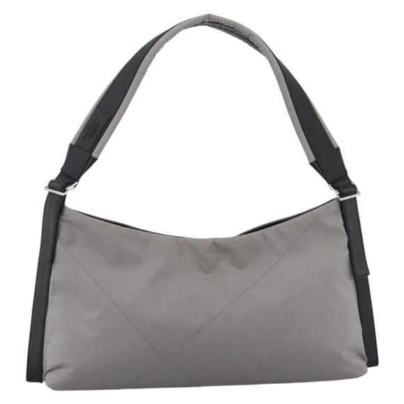 Salvatore Ferragamo Shoulder Bag Nylon Gray Silver Auth bs33629