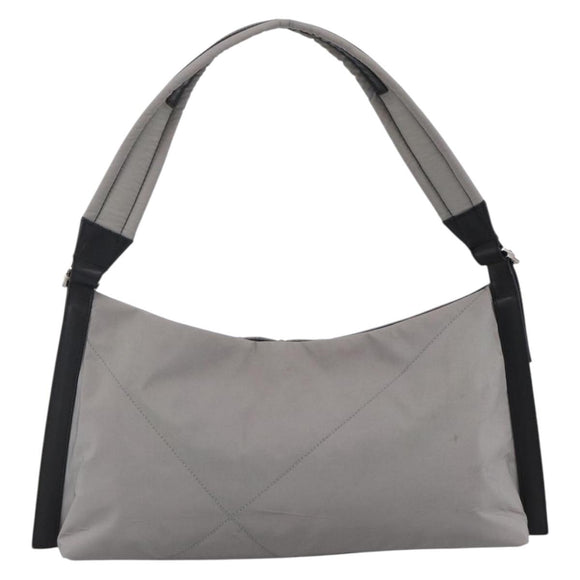 Salvatore Ferragamo Shoulder Bag Nylon Gray Silver Auth bs33629