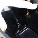 Salvatore Ferragamo Shoulder Bag Leather Navy Gold Auth bs33630-18