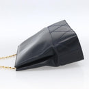 Salvatore Ferragamo Shoulder Bag Leather Navy Gold Auth bs33630-3
