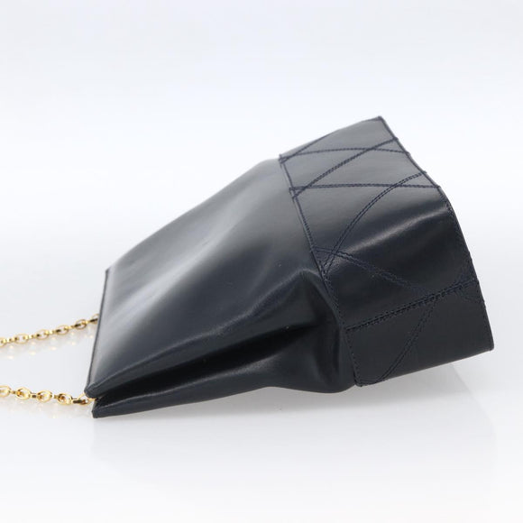 Salvatore Ferragamo Shoulder Bag Leather Navy Gold Auth bs33630