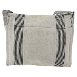 HERMES Fourre Tout Bassas PM Shoulder Bag Canvas Gray Auth bs33632 - 0