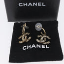 CHANEL Pierce Earring metal Silver CC Auth bs33640-11