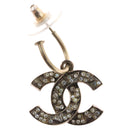 CHANEL Pierce Earring metal Silver CC Auth bs33640-2