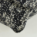CHANEL Chain Shoulder Bag tweed White Black CC Auth bs33641V-16