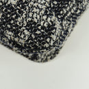 CHANEL Chain Shoulder Bag tweed White Black CC Auth bs33641V-18