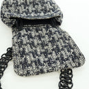 CHANEL Chain Shoulder Bag tweed White Black CC Auth bs33641V-19