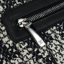CHANEL Chain Shoulder Bag tweed White Black CC Auth bs33641V-20