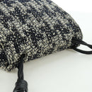 CHANEL Chain Shoulder Bag tweed White Black CC Auth bs33641V-6
