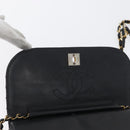 CHANEL Matelasse Chain Shoulder Bag Lamb Skin Black Gold CC Auth bs33642-17