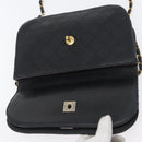 CHANEL Matelasse Chain Shoulder Bag Lamb Skin Black Gold CC Auth bs33642-20