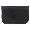 CHANEL Matelasse Chain Shoulder Bag Lamb Skin Black Gold CC Auth bs33642-3