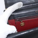 CHANEL Matelasse Chain Shoulder Bag Lamb Skin Black Gold CC Auth bs33642-30