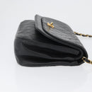 CHANEL Matelasse Chain Shoulder Bag Lamb Skin Black Gold CC Auth bs33642-4
