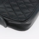 CHANEL Matelasse Chain Shoulder Bag Lamb Skin Black Gold CC Auth bs33643-10