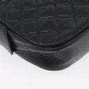 CHANEL Matelasse Chain Shoulder Bag Lamb Skin Black Gold CC Auth bs33643-12