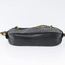 CHANEL Matelasse Chain Shoulder Bag Lamb Skin Black Gold CC Auth bs33643-9