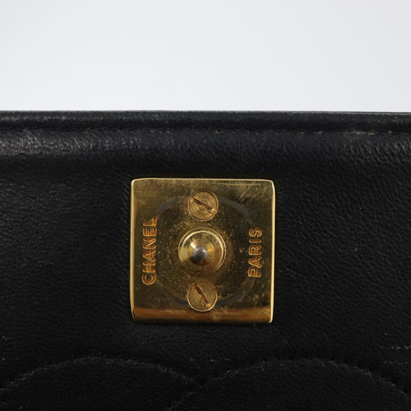CHANEL Chain Shoulder Bag Patent leather Black Gold CC Auth bs33647