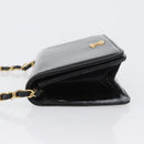CHANEL Chain Shoulder Bag Patent leather Black Gold CC Auth bs33647-4