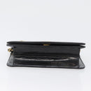 CHANEL Chain Shoulder Bag Patent leather Black Gold CC Auth bs33647-5