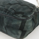 CHANEL Chain Shoulder Bag Canvas Black Silver CC Auth bs33649-14