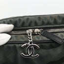 CHANEL Chain Shoulder Bag Canvas Black Silver CC Auth bs33649-10