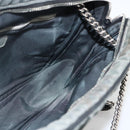 CHANEL Chain Shoulder Bag Canvas Black Silver CC Auth bs33649-18