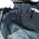 CHANEL Chain Shoulder Bag Canvas Black Silver CC Auth bs33649-19