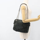 CHANEL Chain Shoulder Bag Canvas Black Silver CC Auth bs33649-22