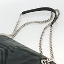CHANEL Chain Shoulder Bag Canvas Black Silver CC Auth bs33649-8