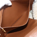 CHANEL Ketting Handtas Mouton Bruin Goud CC Auth bs33650-21