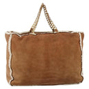 CHANEL Ketting Handtas Mouton Bruin Goud CC Auth bs33650-2