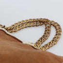 CHANEL Ketting Handtas Mouton Bruin Goud CC Auth bs33650-8