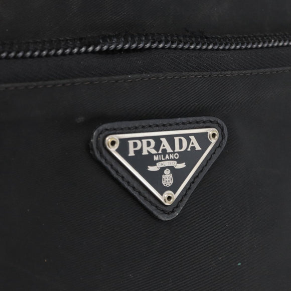 PRADA Shoulder Bag Nylon Black Silver Auth bs33652