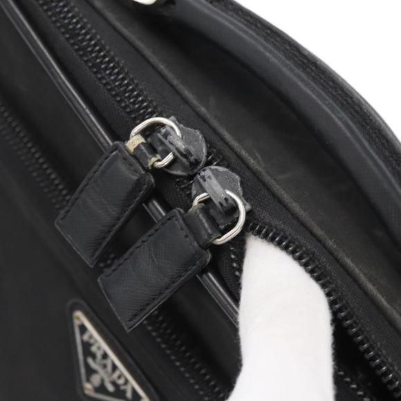PRADA Shoulder Bag Nylon Black Silver Auth bs33652