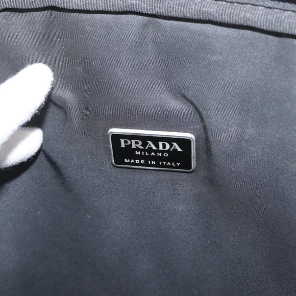 PRADA Shoulder Bag Nylon Black Silver Auth bs33652