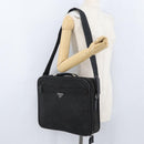 PRADA Shoulder Bag Nylon Black Silver Auth bs33652-26