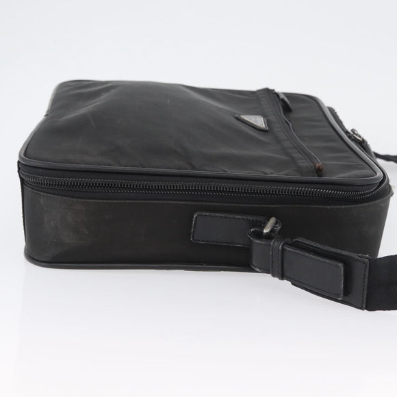 PRADA Shoulder Bag Nylon Black Silver Auth bs33652