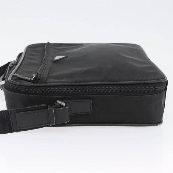 PRADA Shoulder Bag Nylon Black Silver Auth bs33652