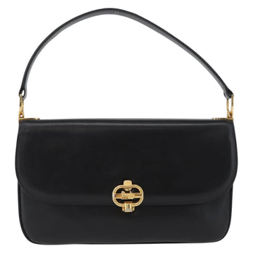 CELINE Shoulder Bag Leather Black Gold Auth bs33654 - 0