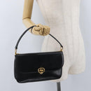 CELINE Shoulder Bag Leather Black Gold Auth bs33654-26