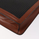 BALLY Shoulder Bag PVC Canvas Black Gold Auth bs33655-18