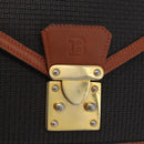 BALLY Shoulder Bag PVC Canvas Black Gold Auth bs33655-10