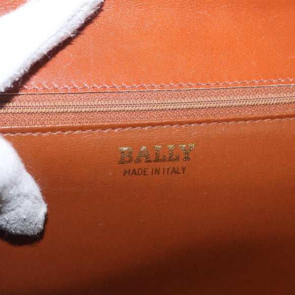 BALLY Shoulder Bag PVC Canvas Black Gold Auth bs33655