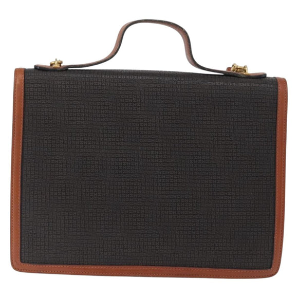 BALLY Shoulder Bag PVC Canvas Black Gold Auth bs33655