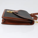 BALLY Shoulder Bag PVC Canvas Black Gold Auth bs33655-3