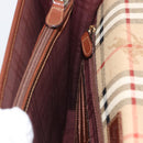Burberrys Nova Check Hand Bag PVC Beige Gold Auth bs33656-20