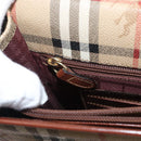 Burberrys Nova Check Hand Bag PVC Beige Gold Auth bs33656-26